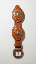 Handcrafted leather concho belt