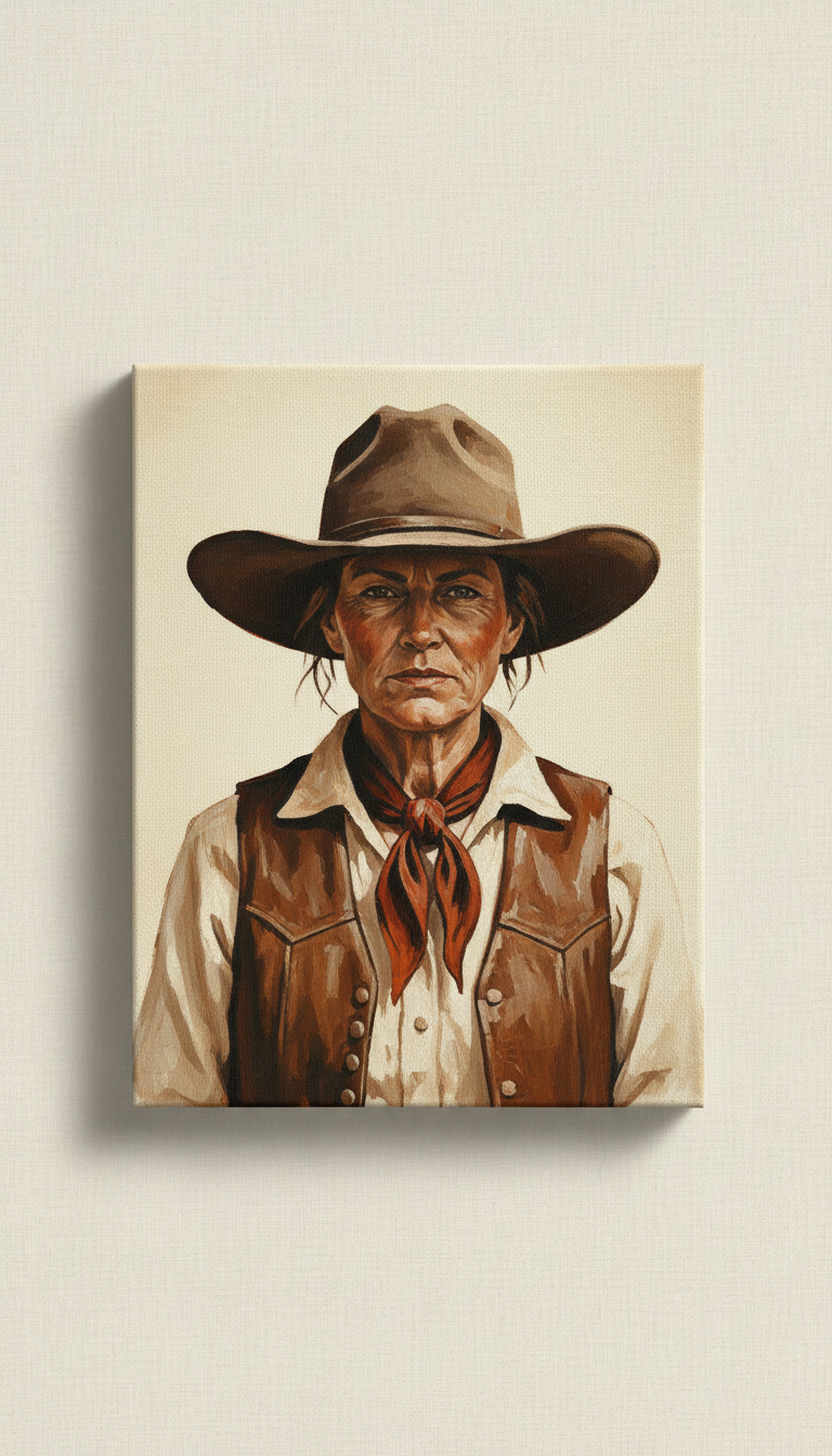 Original cowgirl canvas painting