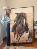 Original Art Work : Calf Roping : Large