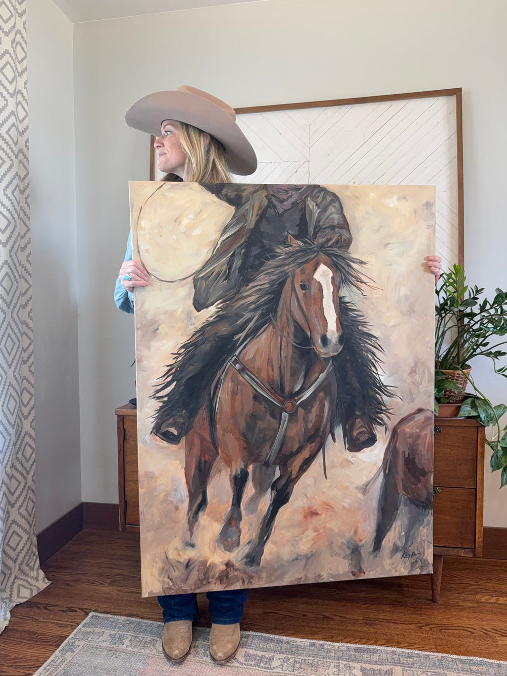 Original Art Work : Calf Roping : Large