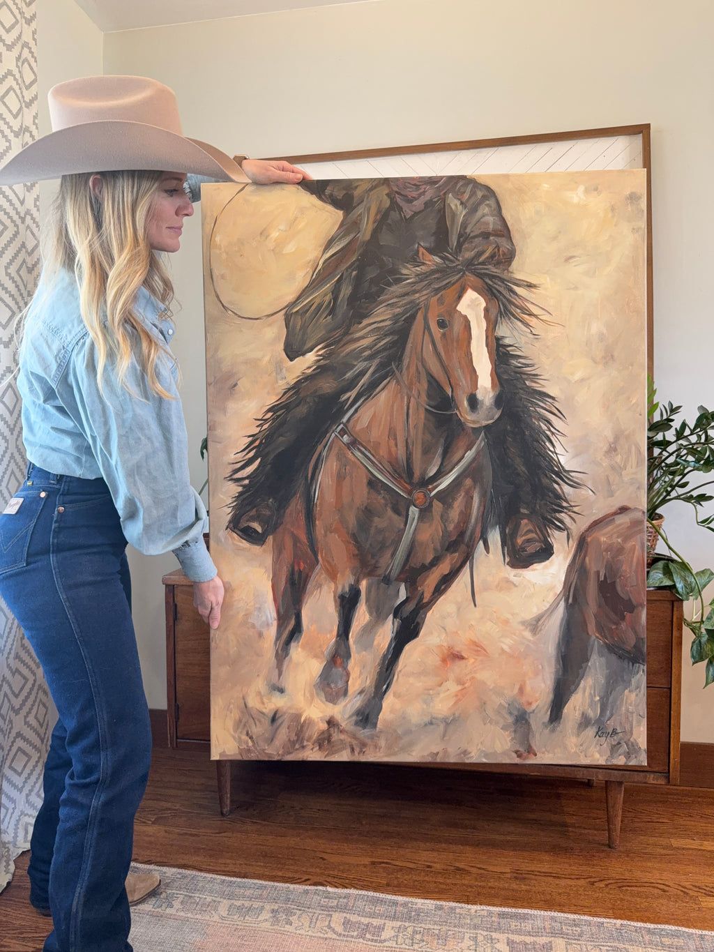 Original Art Work : Calf Roping : Large