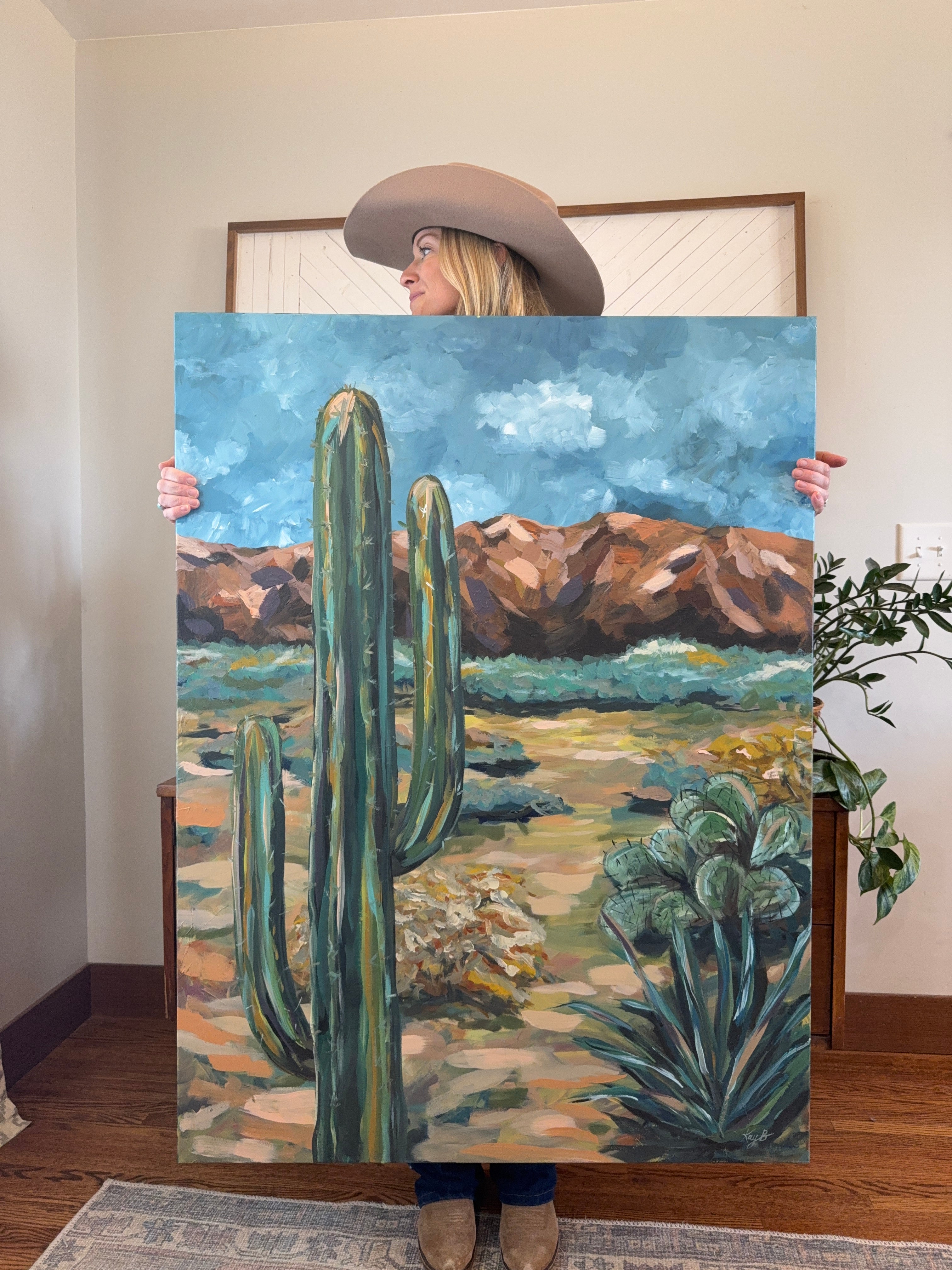 Original Art Work : Emerald Desert : Large