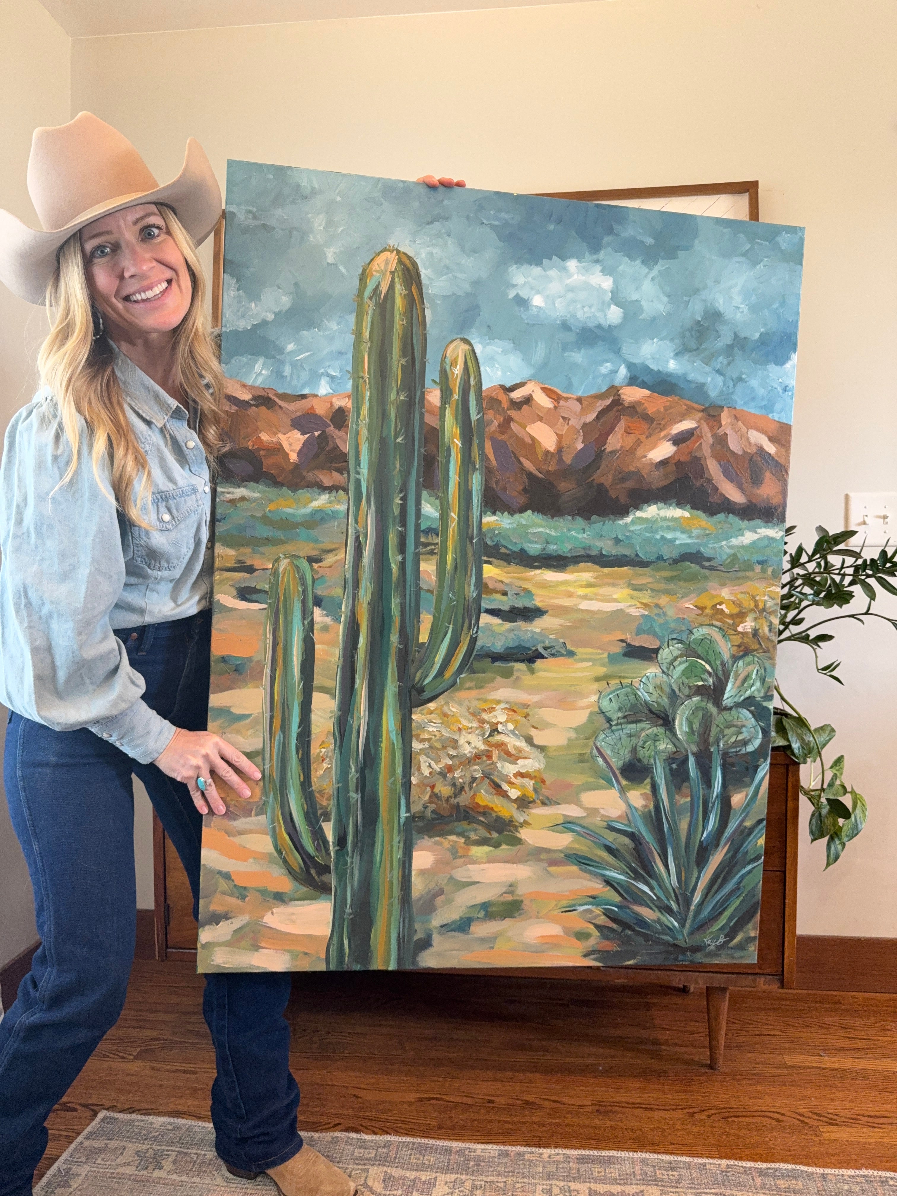 Original Art Work : Emerald Desert : Large