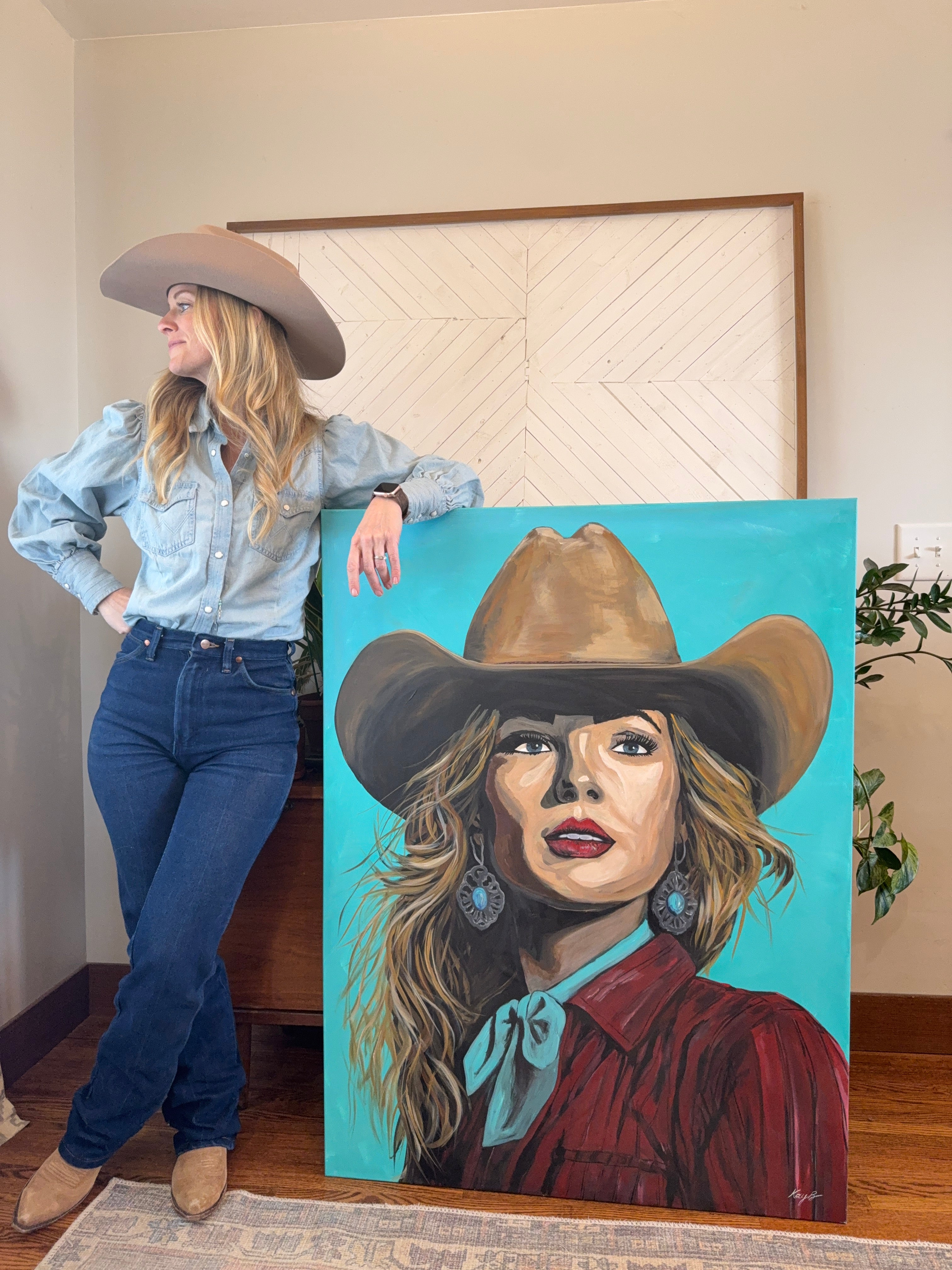 Original Art Work : Turquoise Rodeo Queen : Large