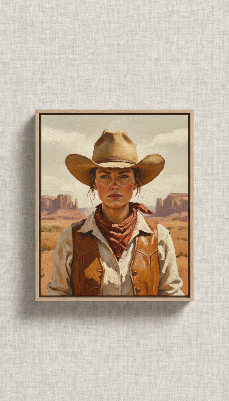 Original Cowgirl Canvas Painting