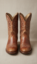 Weathered Leather Western Boots